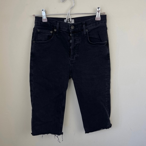 Agolde Carrie Skinny Bermuda Denim Shorts - Picture 6 of 12